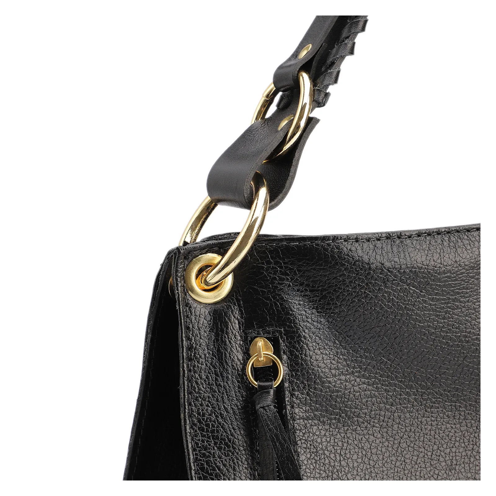 Bolsa De Ombro Couro Preto