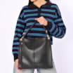 Bolsa De Ombro Couro Preto - imagem 2