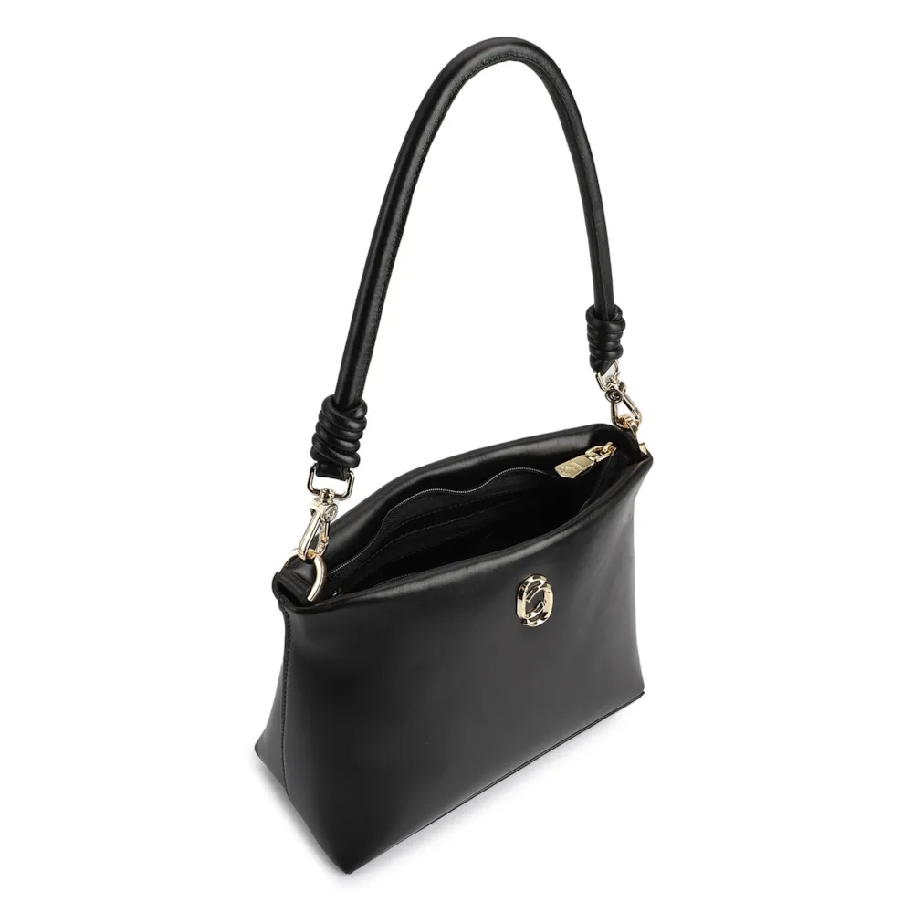 Bolsa De Ombro Couro Preto - imagem 4