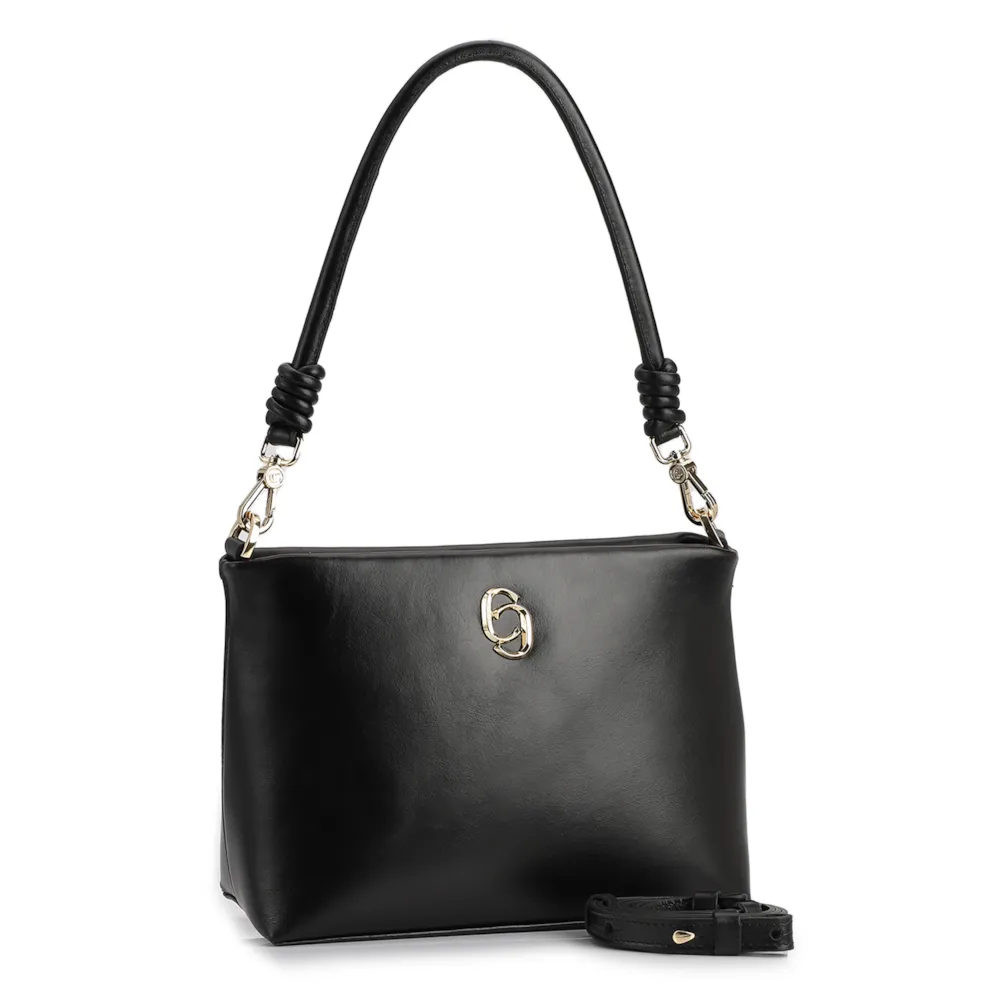 Bolsa De Ombro Couro Preto - imagem 2
