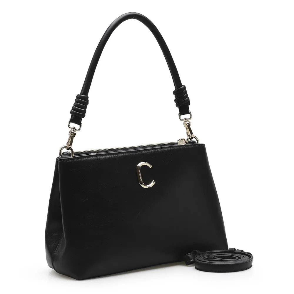 Bolsa De Ombro Couro Preto - imagem 3