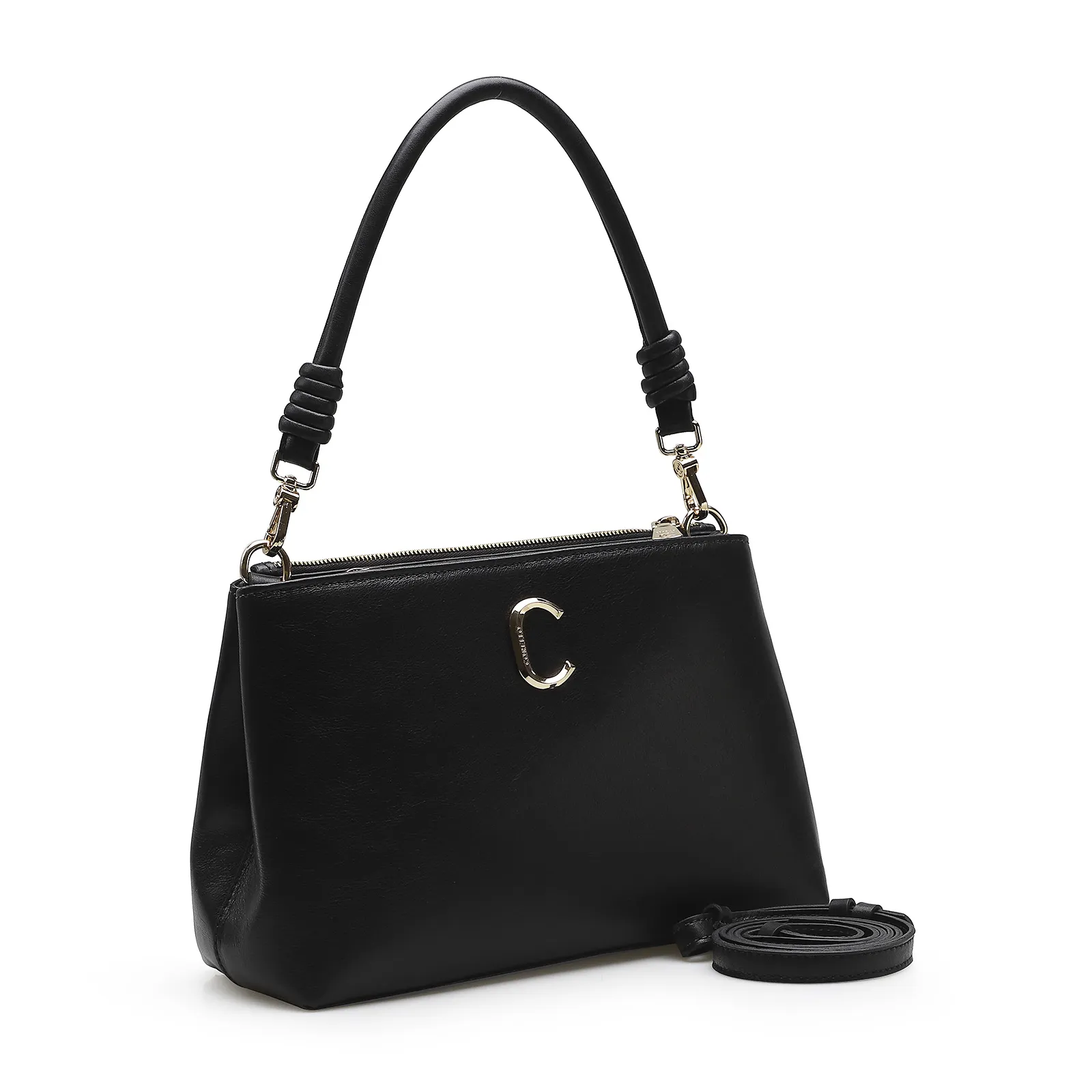 Bolsa De Ombro Couro Preto