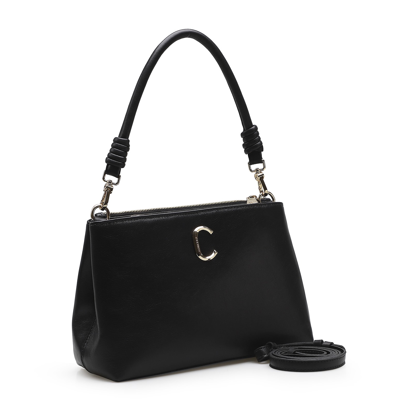 Bolsa De Ombro Couro Preto