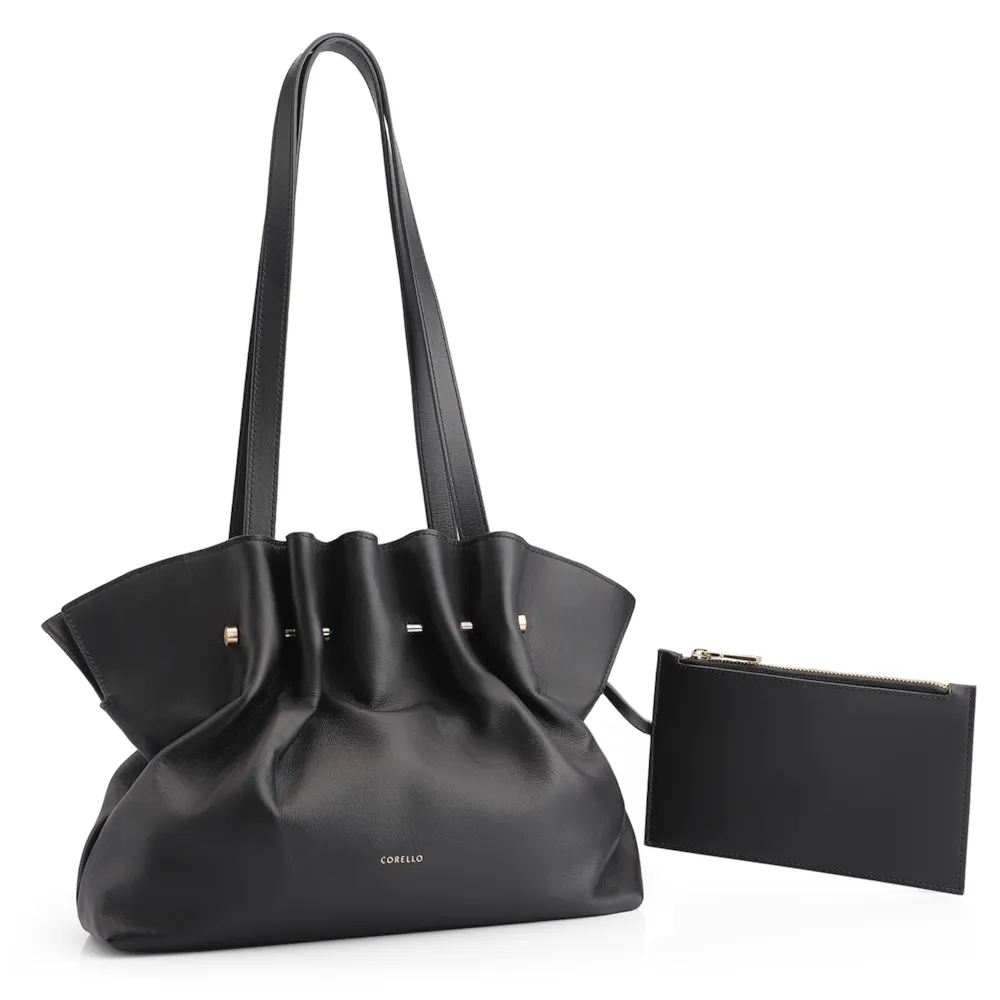 Bolsa De Ombro Couro Preto - imagem 8
