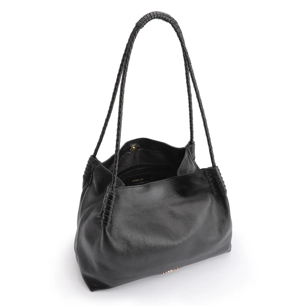 Bolsa De Ombro Couro Preto - imagem 4