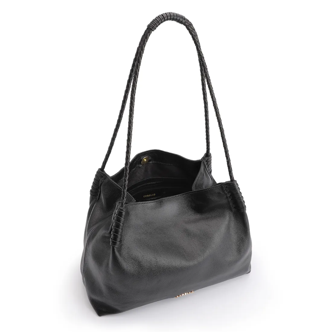Bolsa De Ombro Couro Preto - foto 4