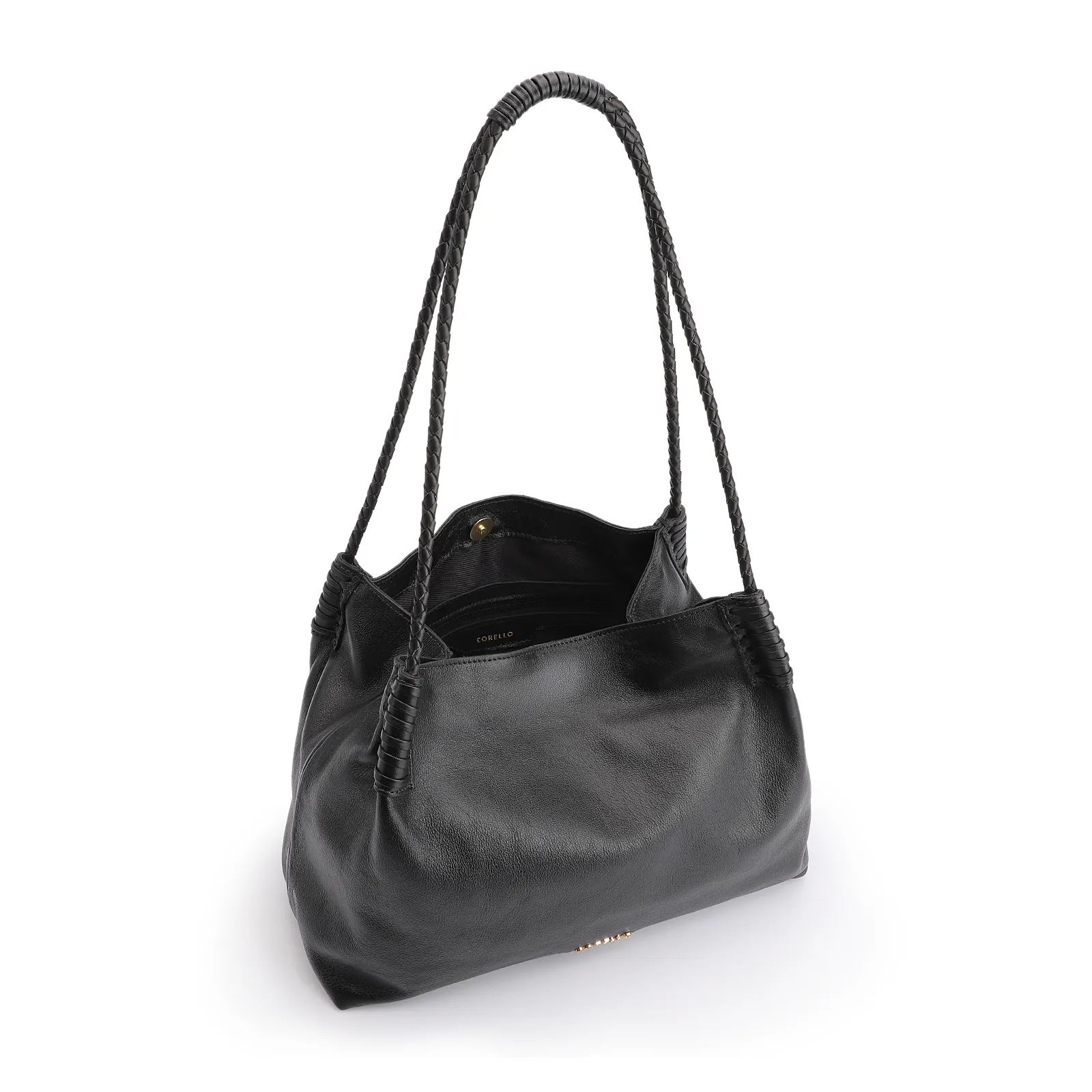 Bolsa De Ombro Couro Preto