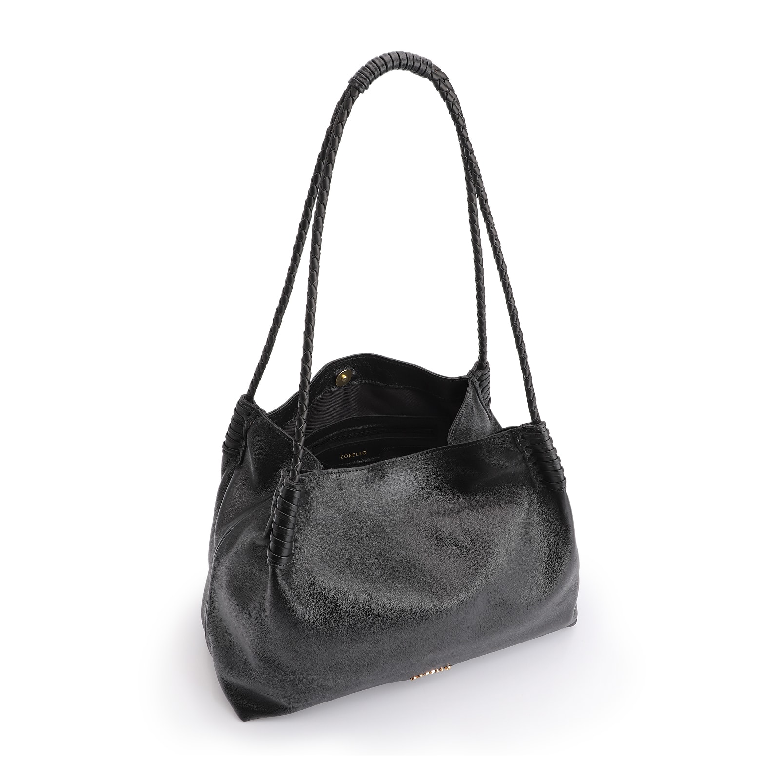 Bolsa De Ombro Couro Preto