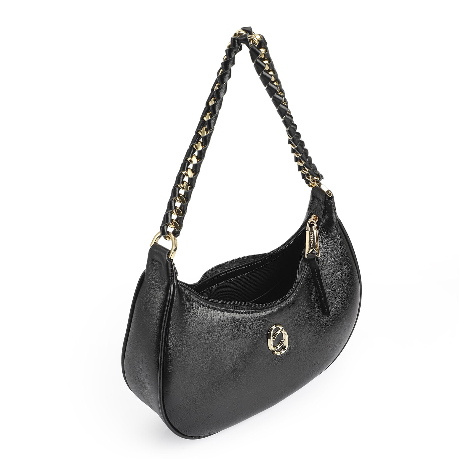 Bolsa De Ombro Couro Preto