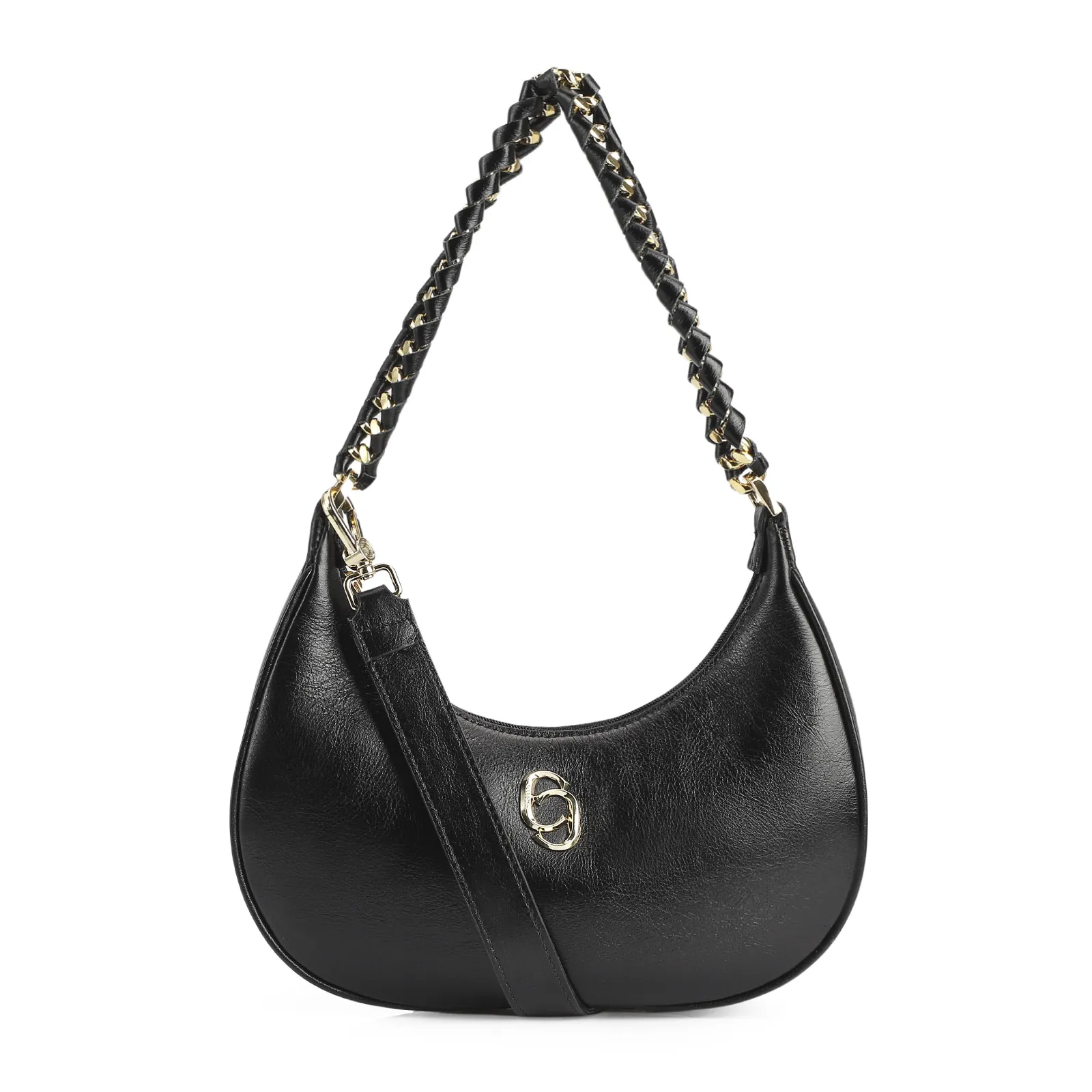 Bolsa De Ombro Couro Preto