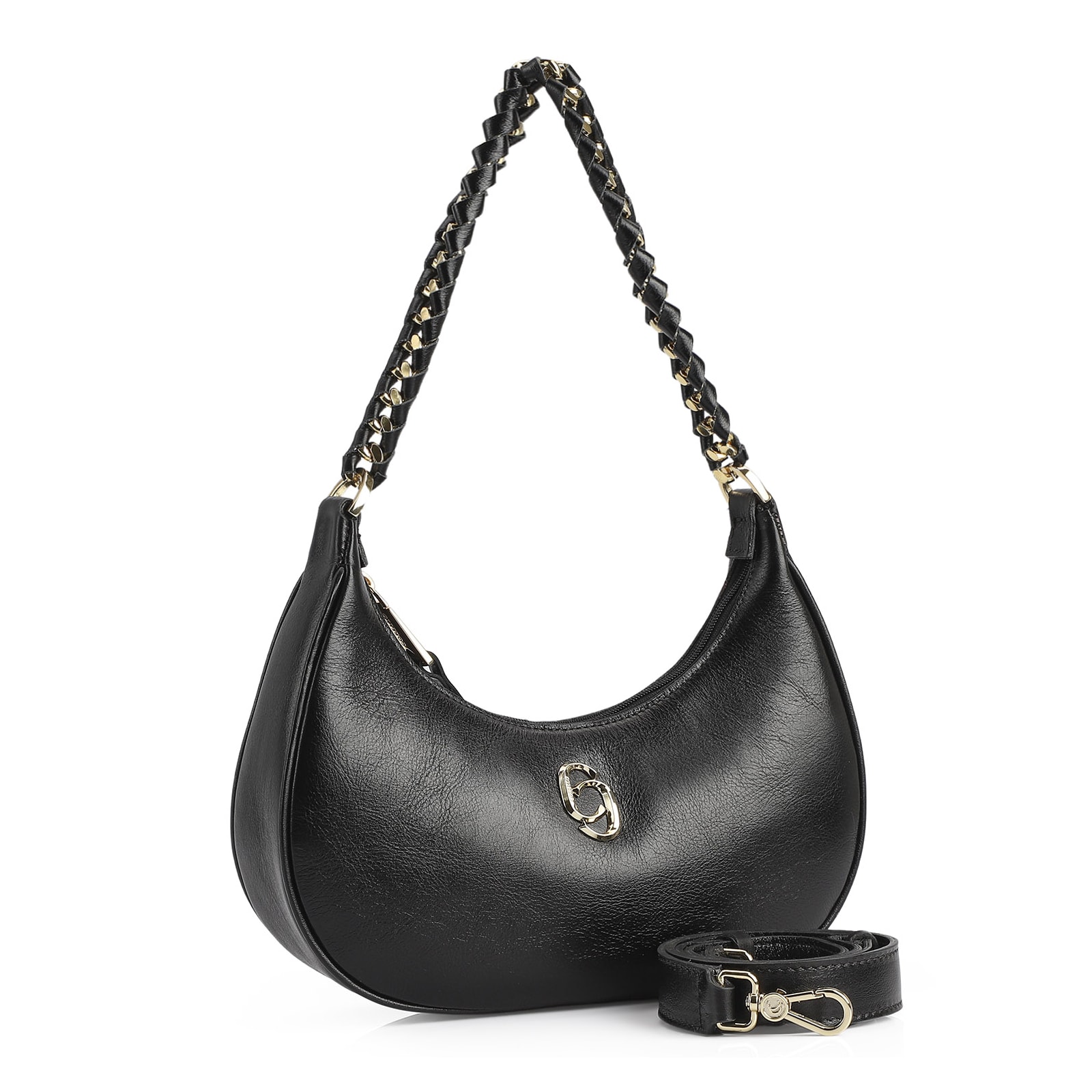 Bolsa De Ombro Couro Preto