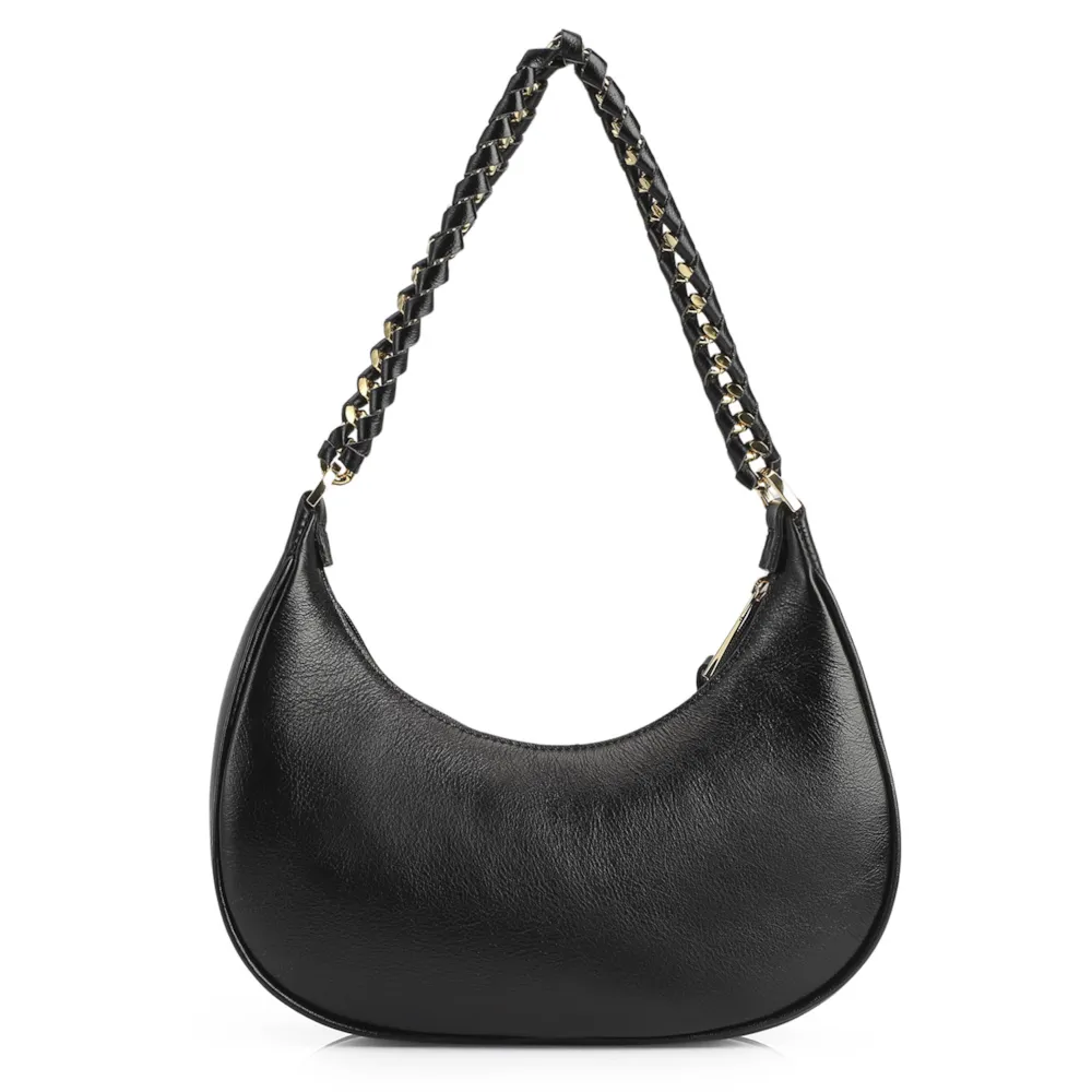 Bolsa De Ombro Couro Preto - imagem 3