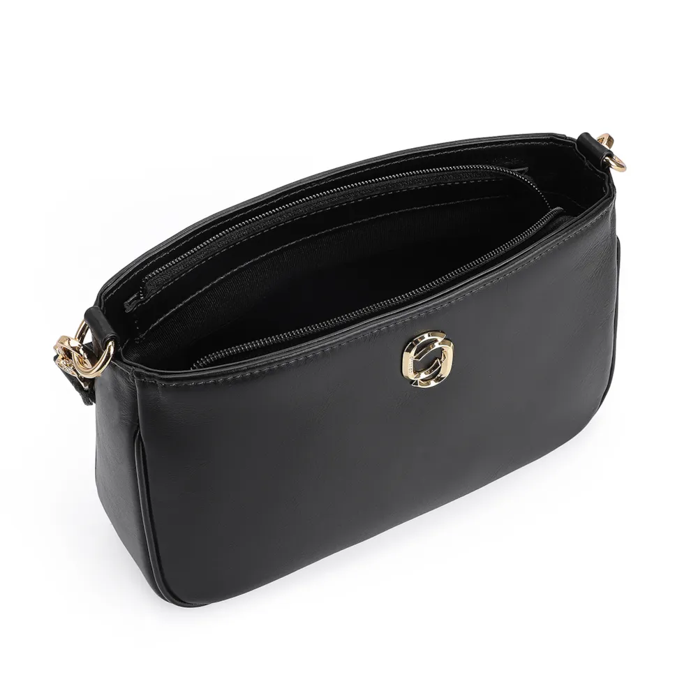 Bolsa De Ombro Couro Preto - imagem 4