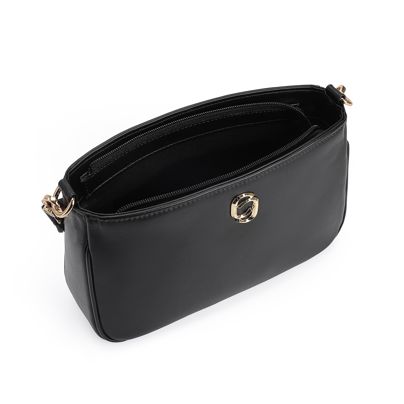 Bolsa De Ombro Couro Preto