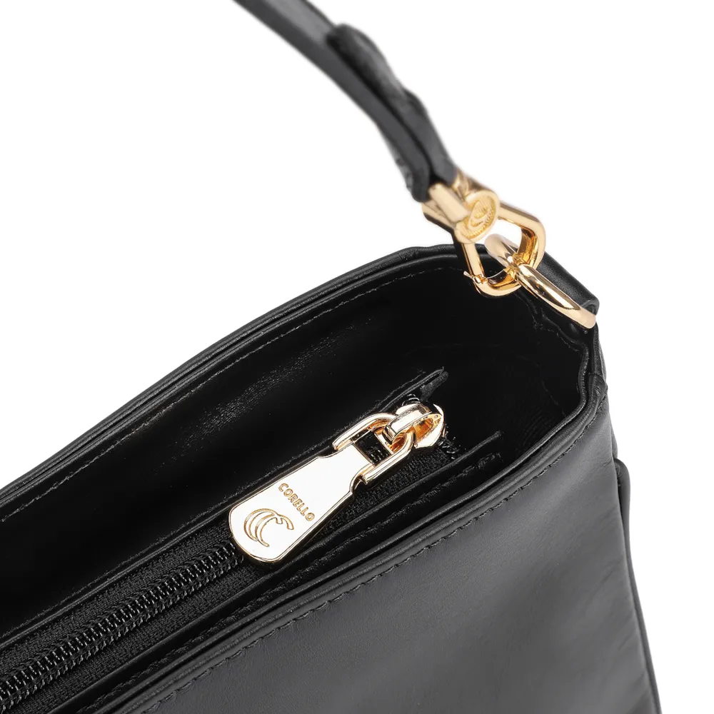 Bolsa De Ombro Couro Preto - imagem 5