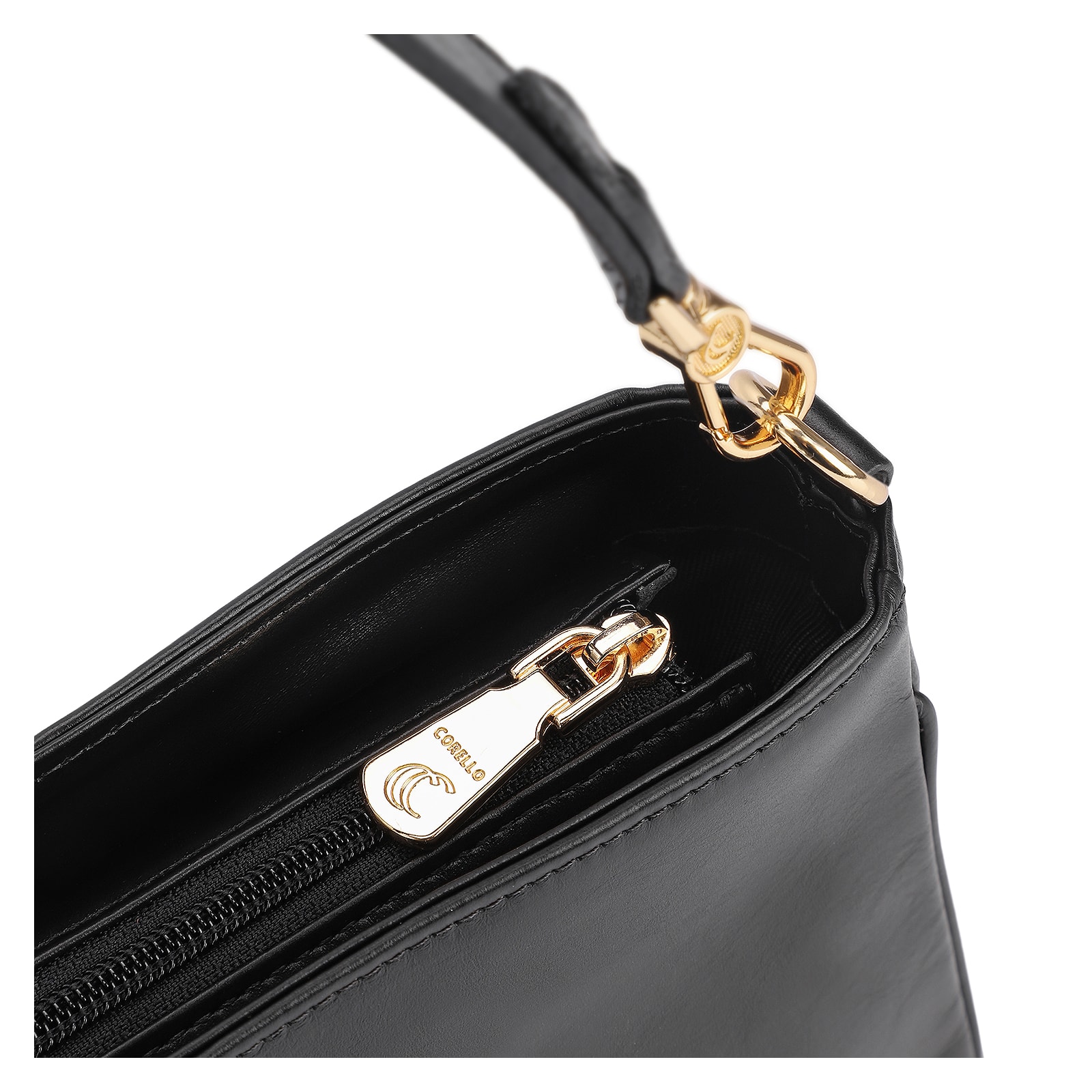 Bolsa De Ombro Couro Preto