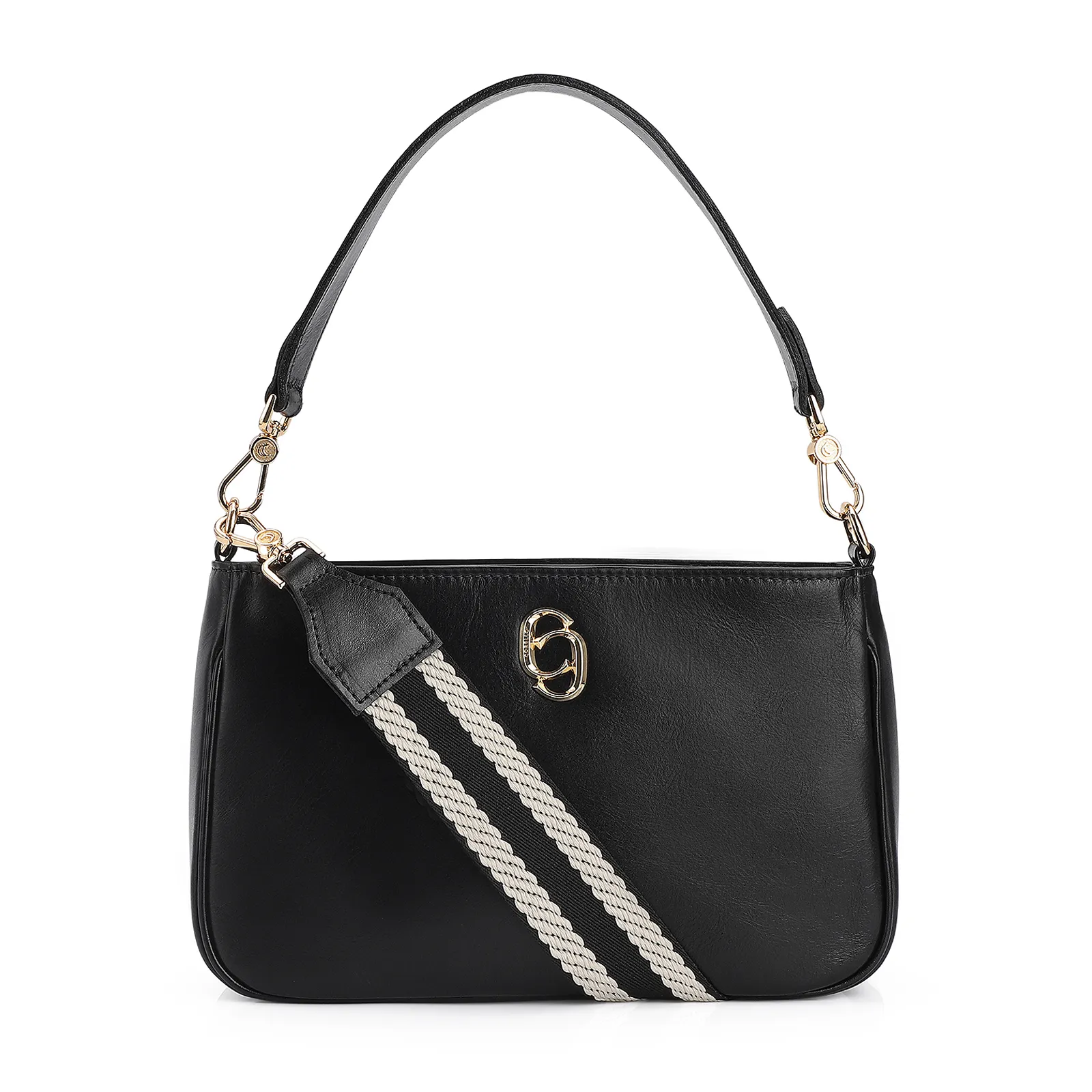 Bolsa De Ombro Couro Preto