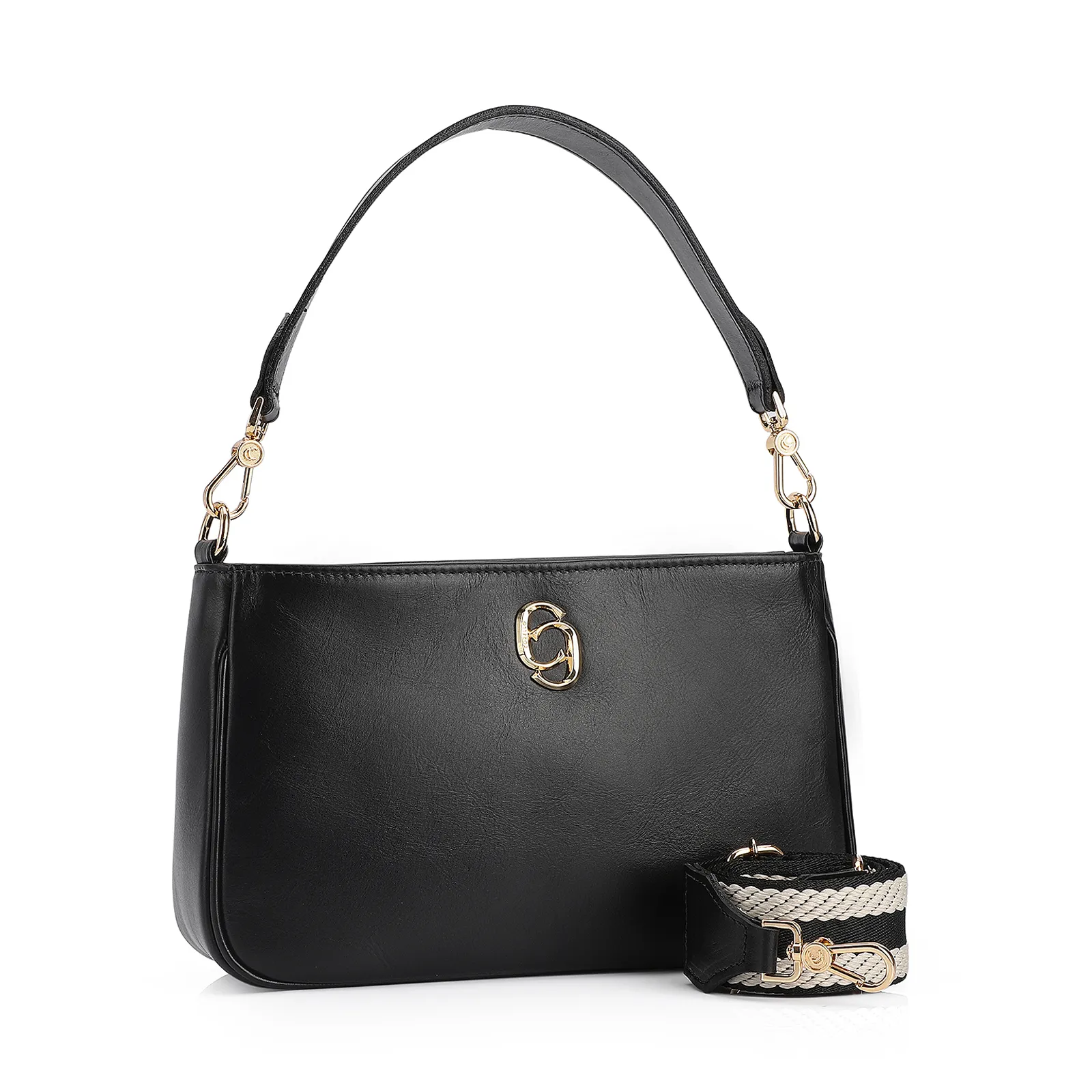 Bolsa De Ombro Couro Preto