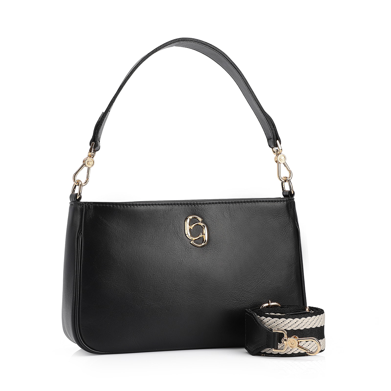 Bolsa De Ombro Couro Preto