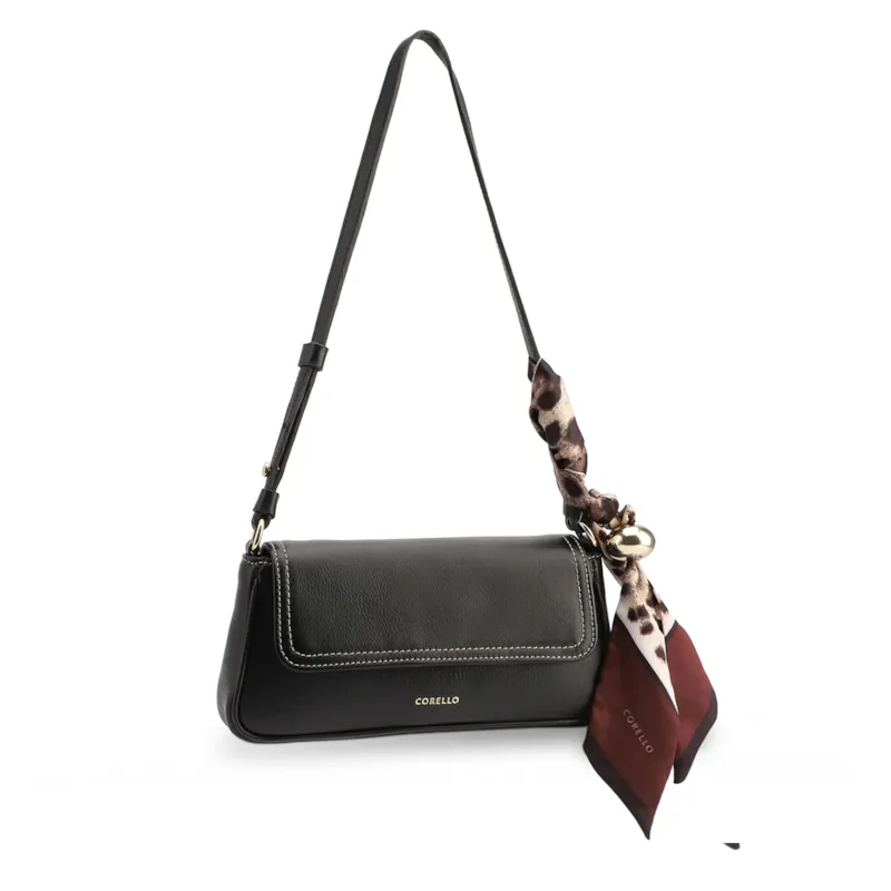  Bolsa De Ombro Couro Preto - foto 3