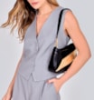 Bolsa De Ombro Couro Preto/Dourado - imagem 2