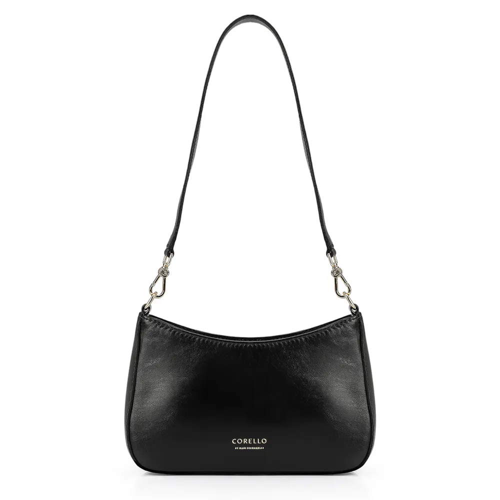 Bolsa De Ombro Couro Preto/Dourado - imagem 4