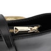 Bolsa De Ombro Couro Preto/Dourado - imagem 5