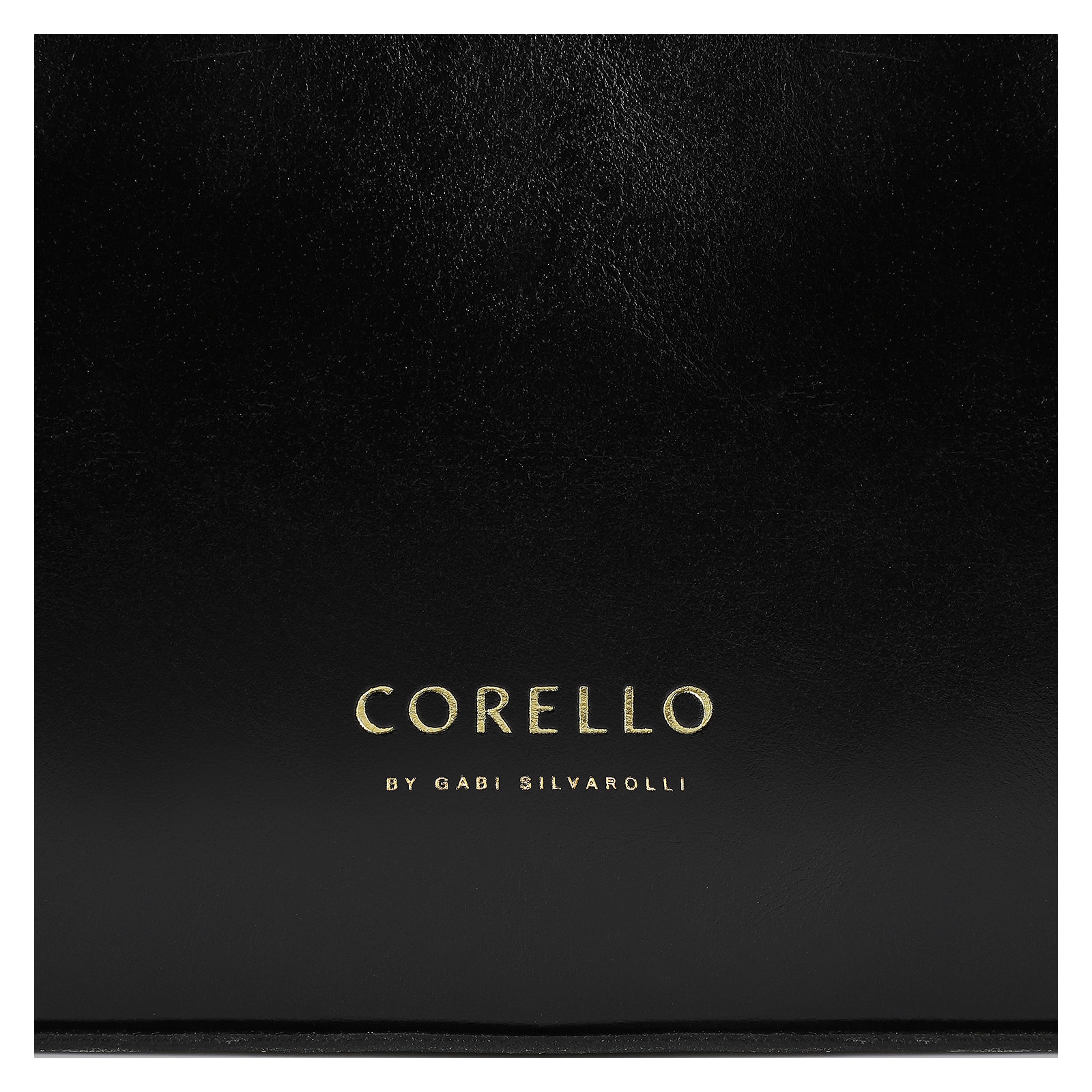 Bolsa De Ombro Couro Preto/Dourado