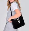 Bolsa De Ombro Couro Preto/Off White - imagem 2