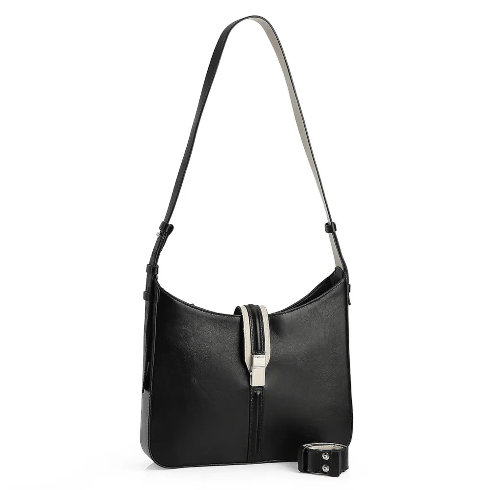 Bolsa De Ombro Couro Preto/Off White - imagem 3