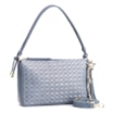 Bolsa De Ombro Couro/Ráfia Mosaico Azul - imagem 3