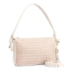 Bolsa De Ombro Couro/Ráfia Mosaico Off White - imagem 3