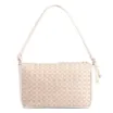 Bolsa De Ombro Couro/Ráfia Mosaico Off White - imagem 4