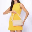 Bolsa De Ombro Couro/Ráfia Mosaico Off White - imagem 8
