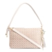 Bolsa De Ombro Couro/Ráfia Mosaico Off White - imagem 1