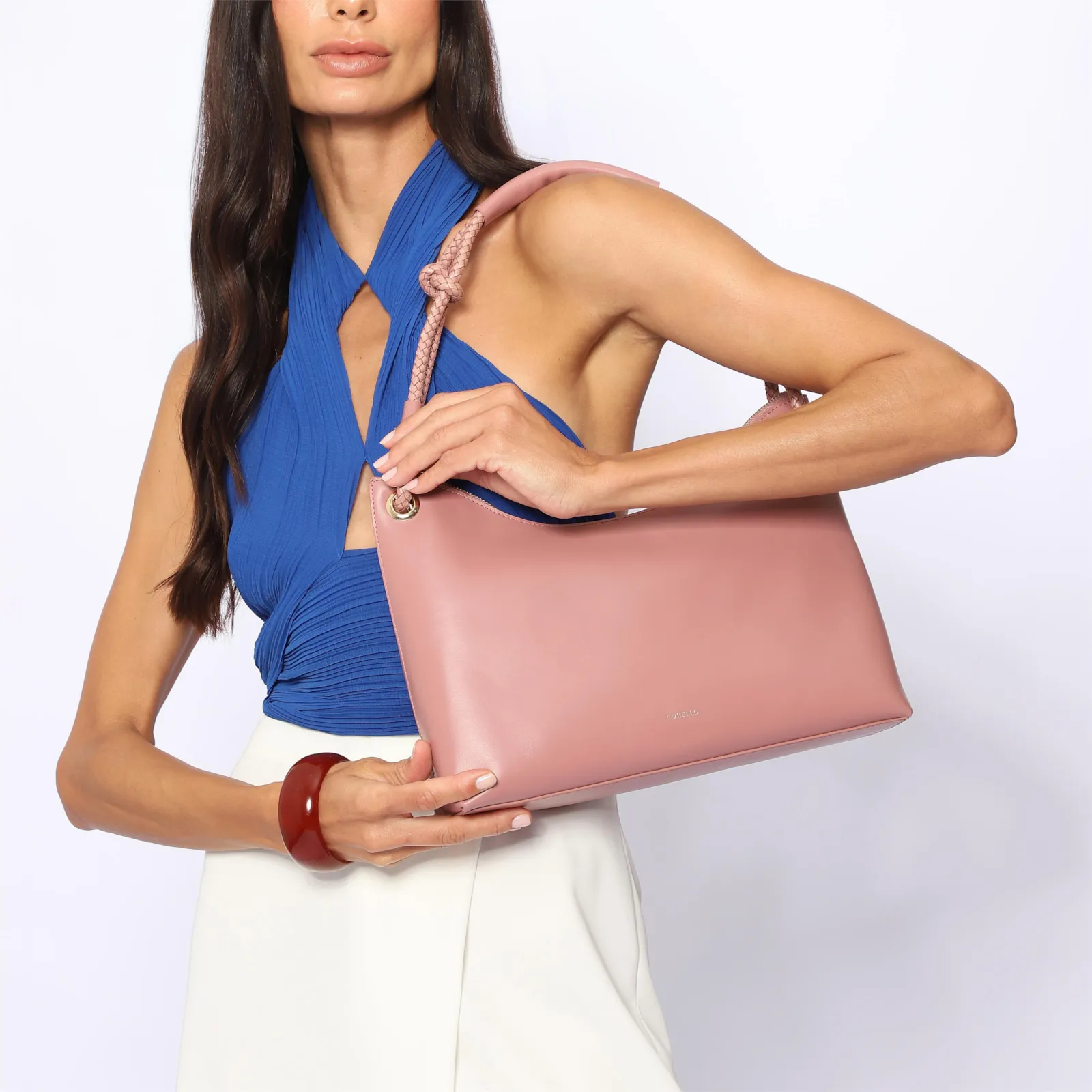Bolsa De Ombro Couro Rosa