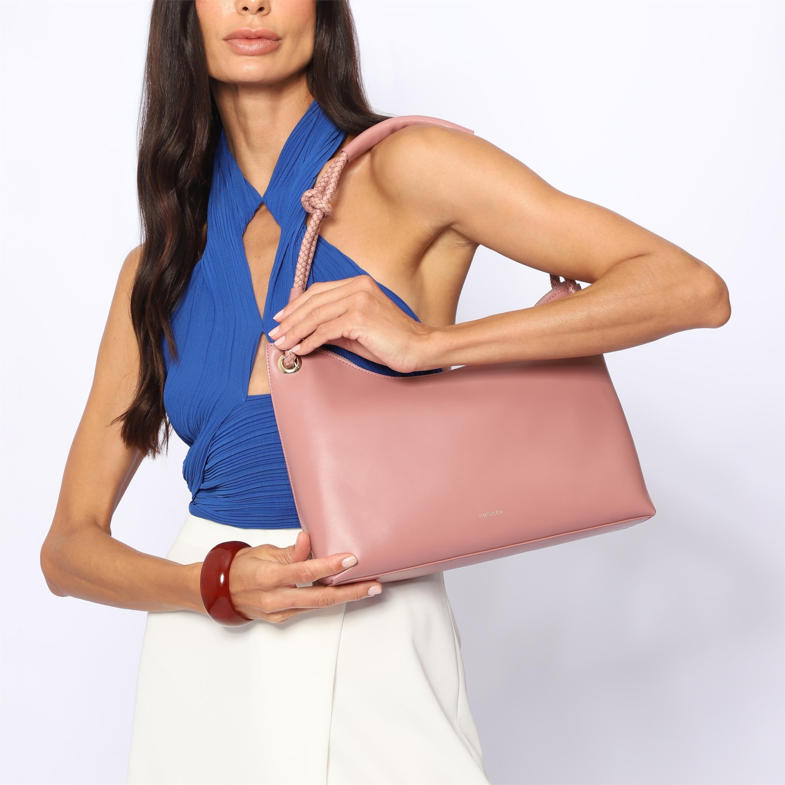 Bolsa De Ombro Couro Rosa