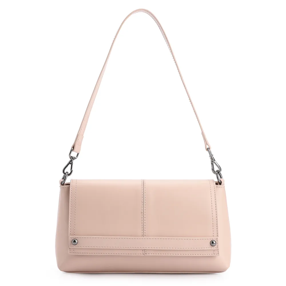 Bolsa De Ombro Couro Rosa/Verniz Rosa