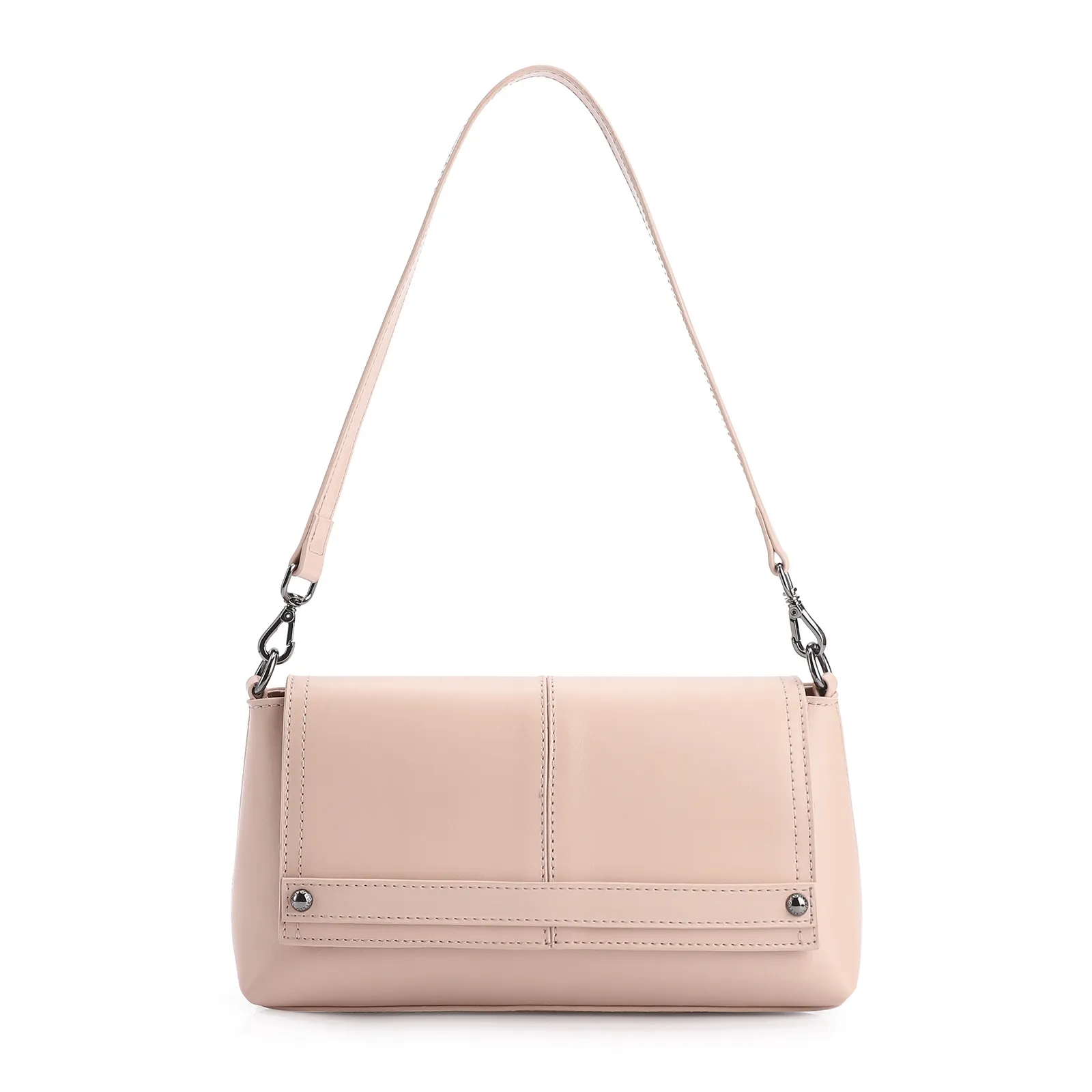 Bolsa De Ombro Couro Rosa/Verniz Rosa