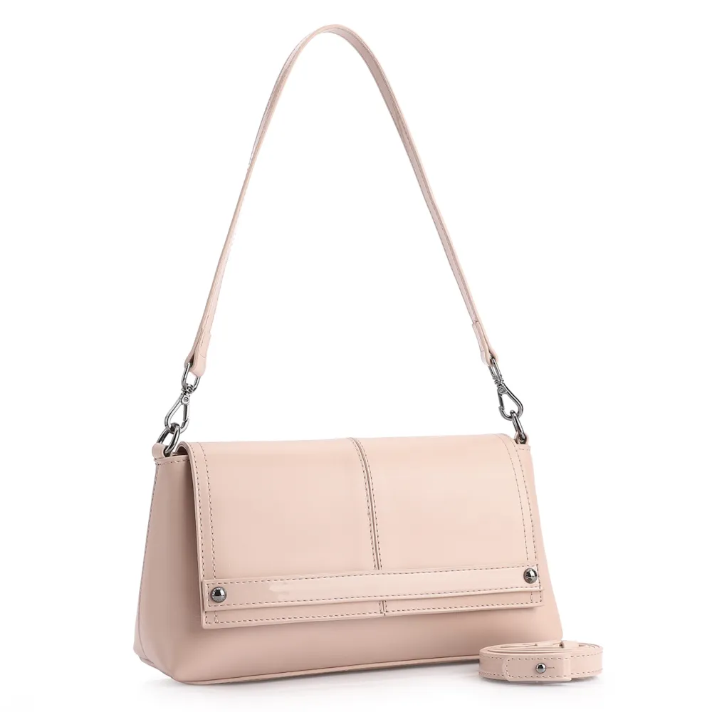 Bolsa De Ombro Couro Rosa/Verniz Rosa - imagem 3