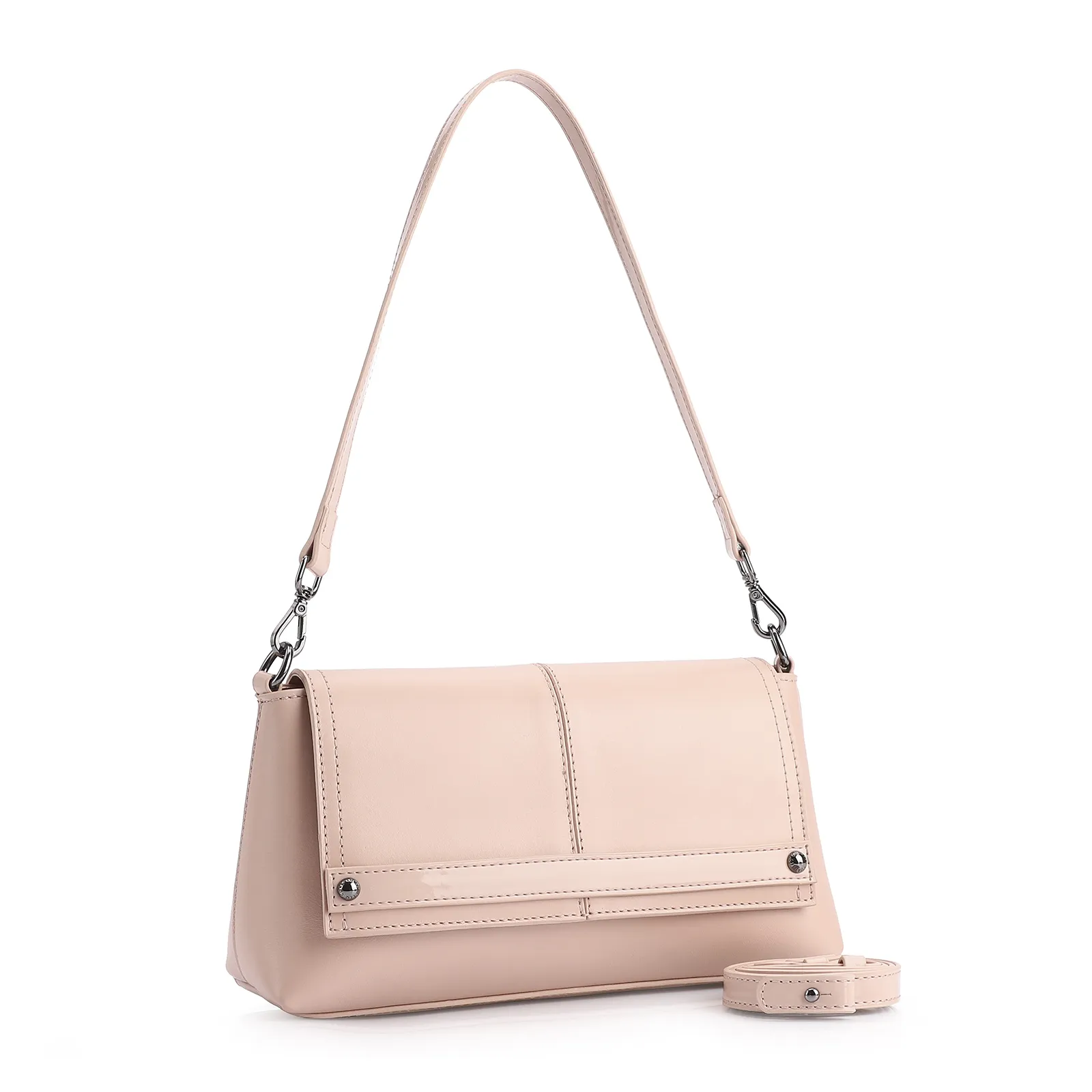 Bolsa De Ombro Couro Rosa/Verniz Rosa