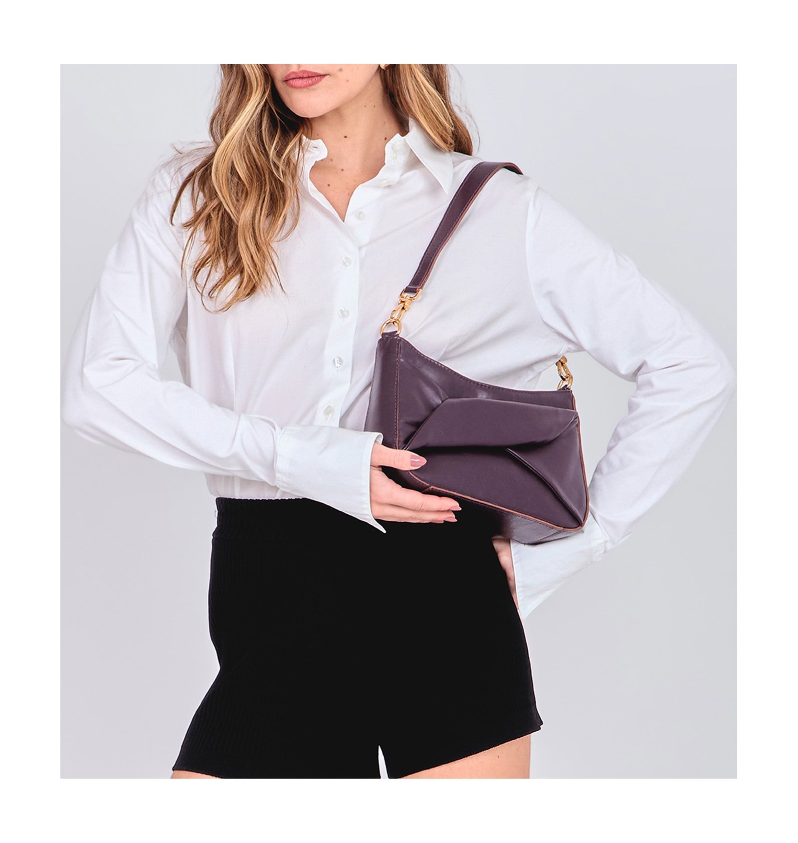 Bolsa De Ombro Couro Roxo