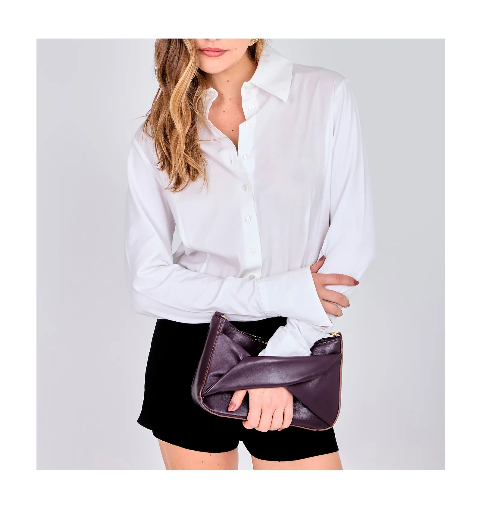 Bolsa De Ombro Couro Roxo