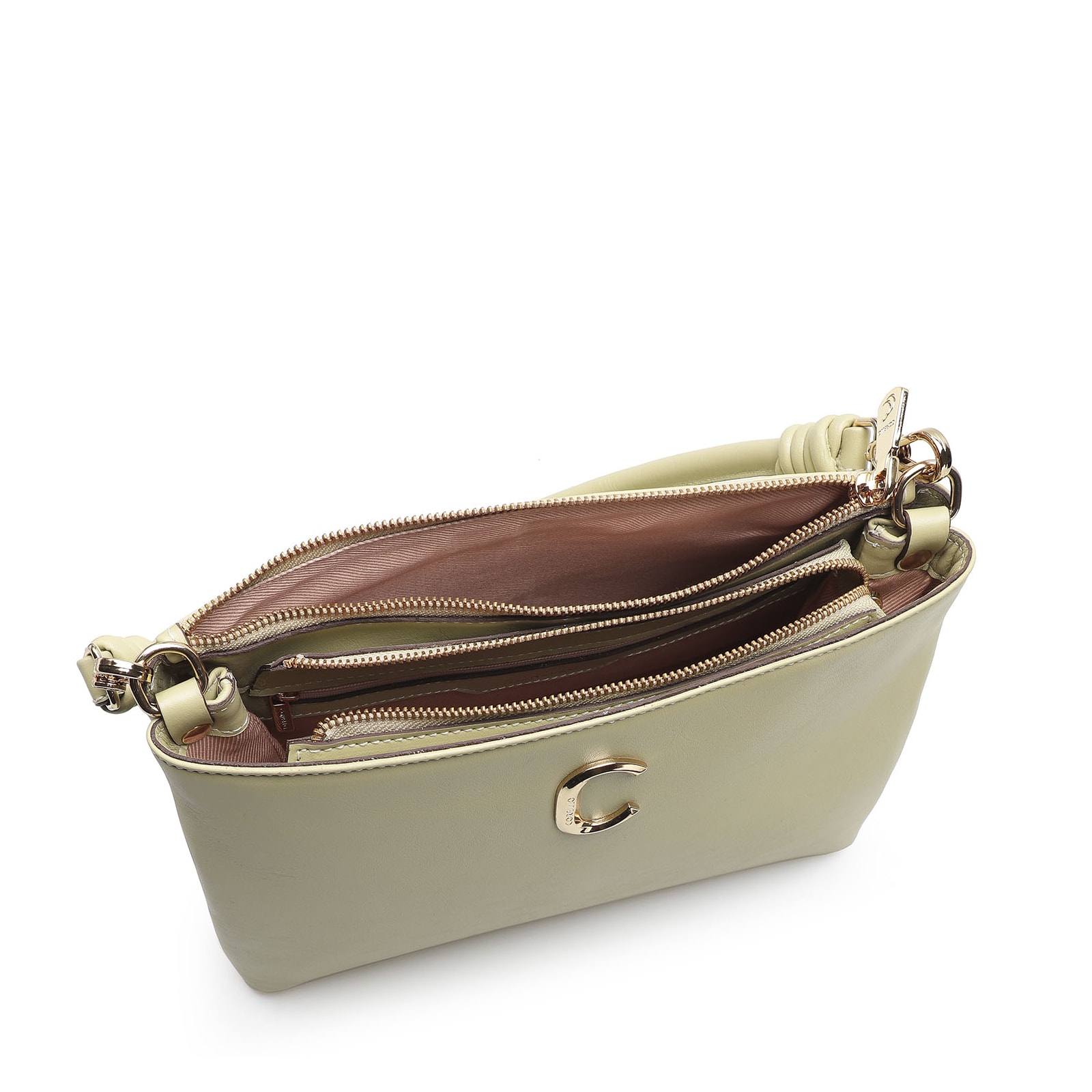 Bolsa De Ombro Couro Verde