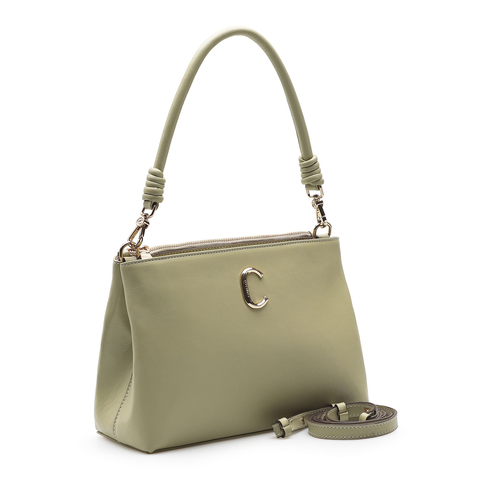 Bolsa De Ombro Couro Verde