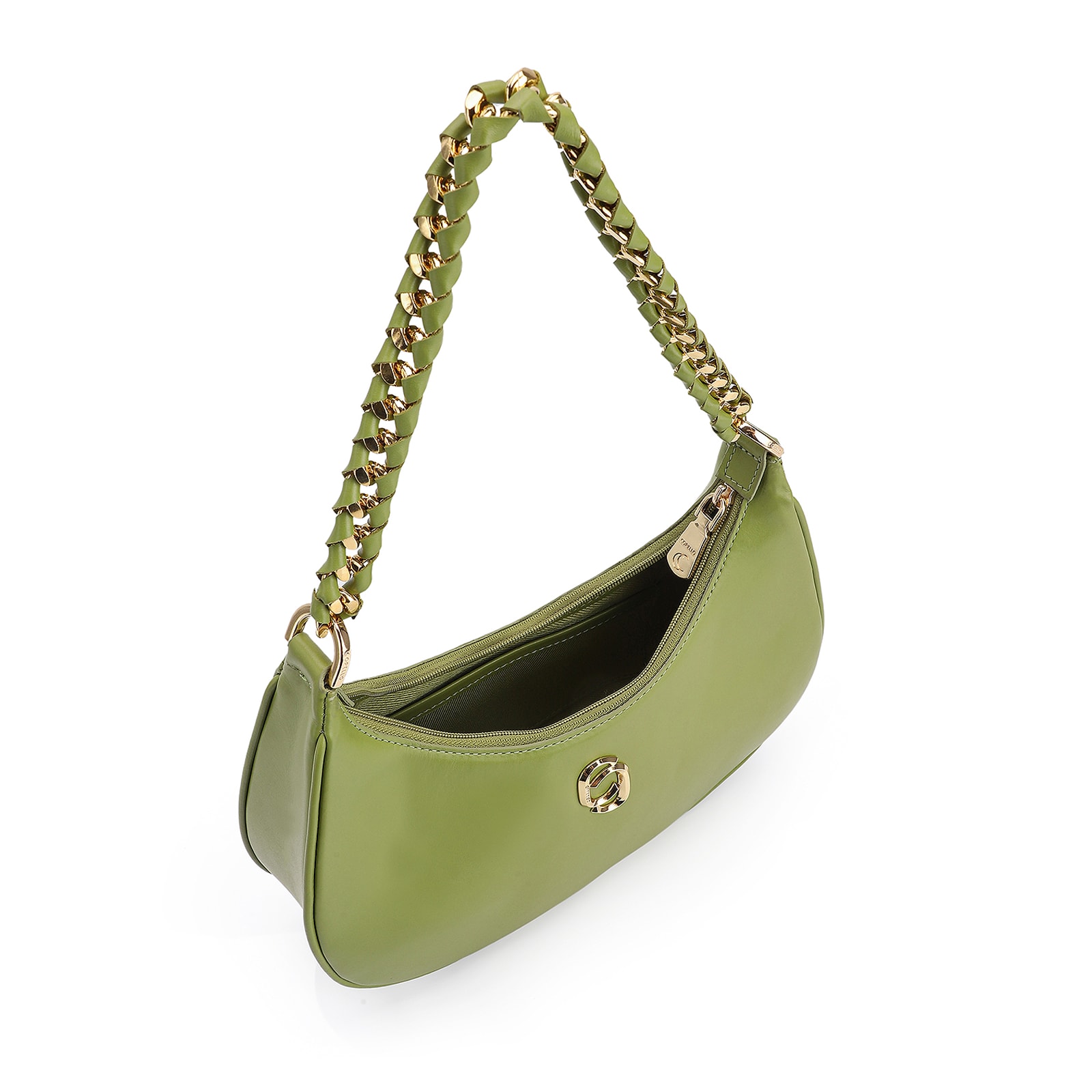Bolsa De Ombro Couro Verde