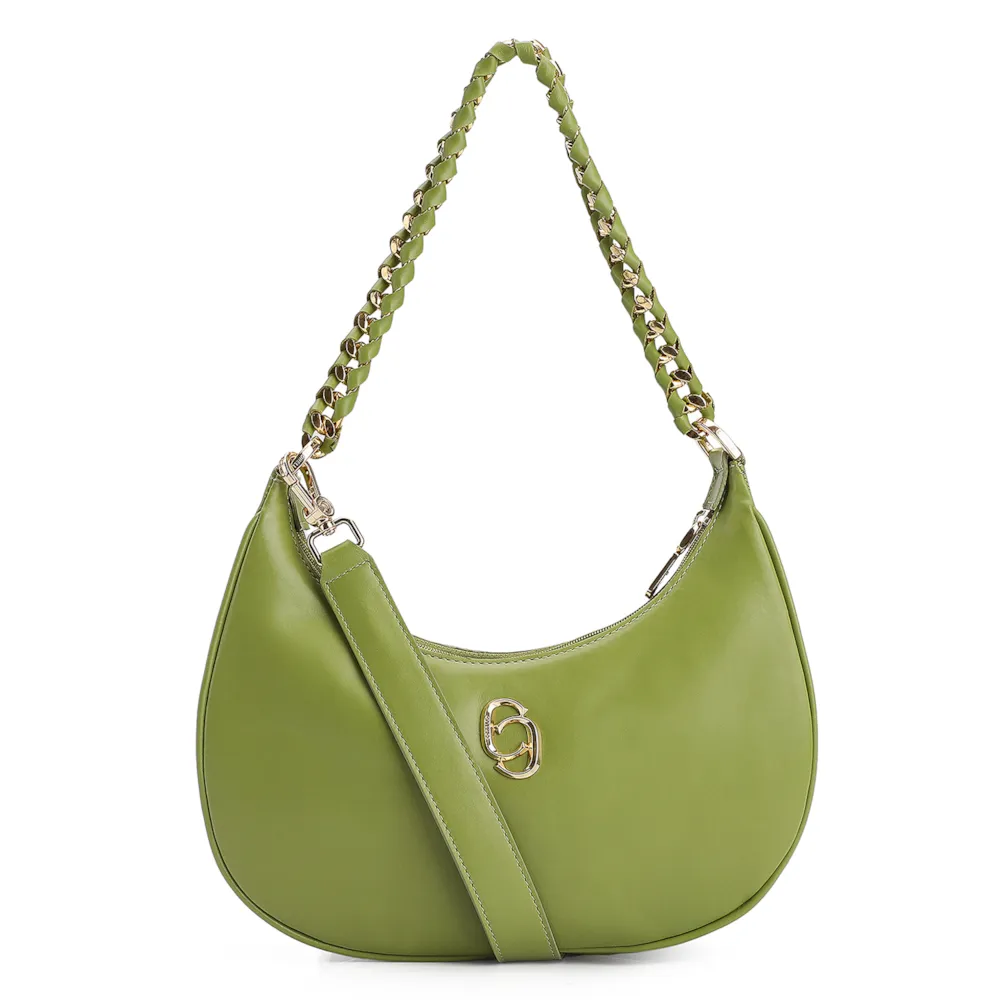 Bolsa De Ombro Couro Verde
