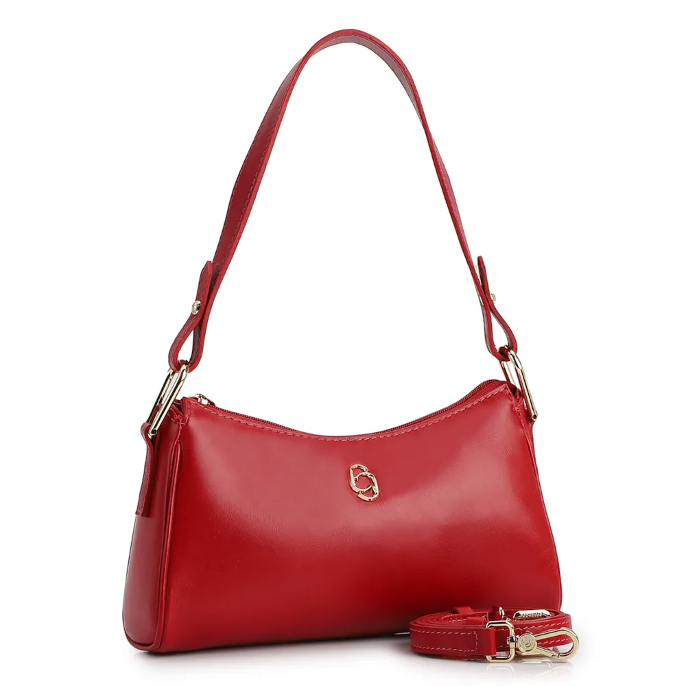 Bolsa De Ombro Couro Vermelho - imagem 2