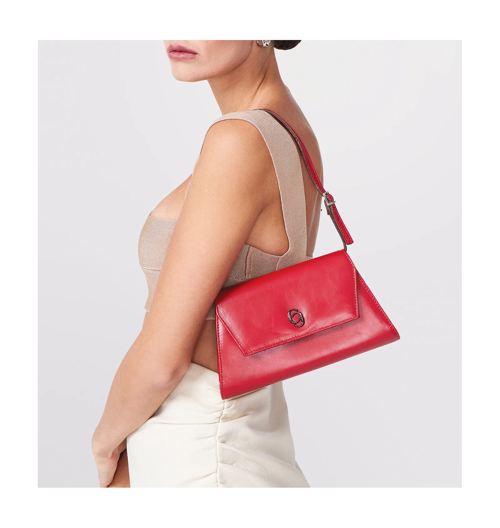 Bolsa De Ombro Couro Vermelho