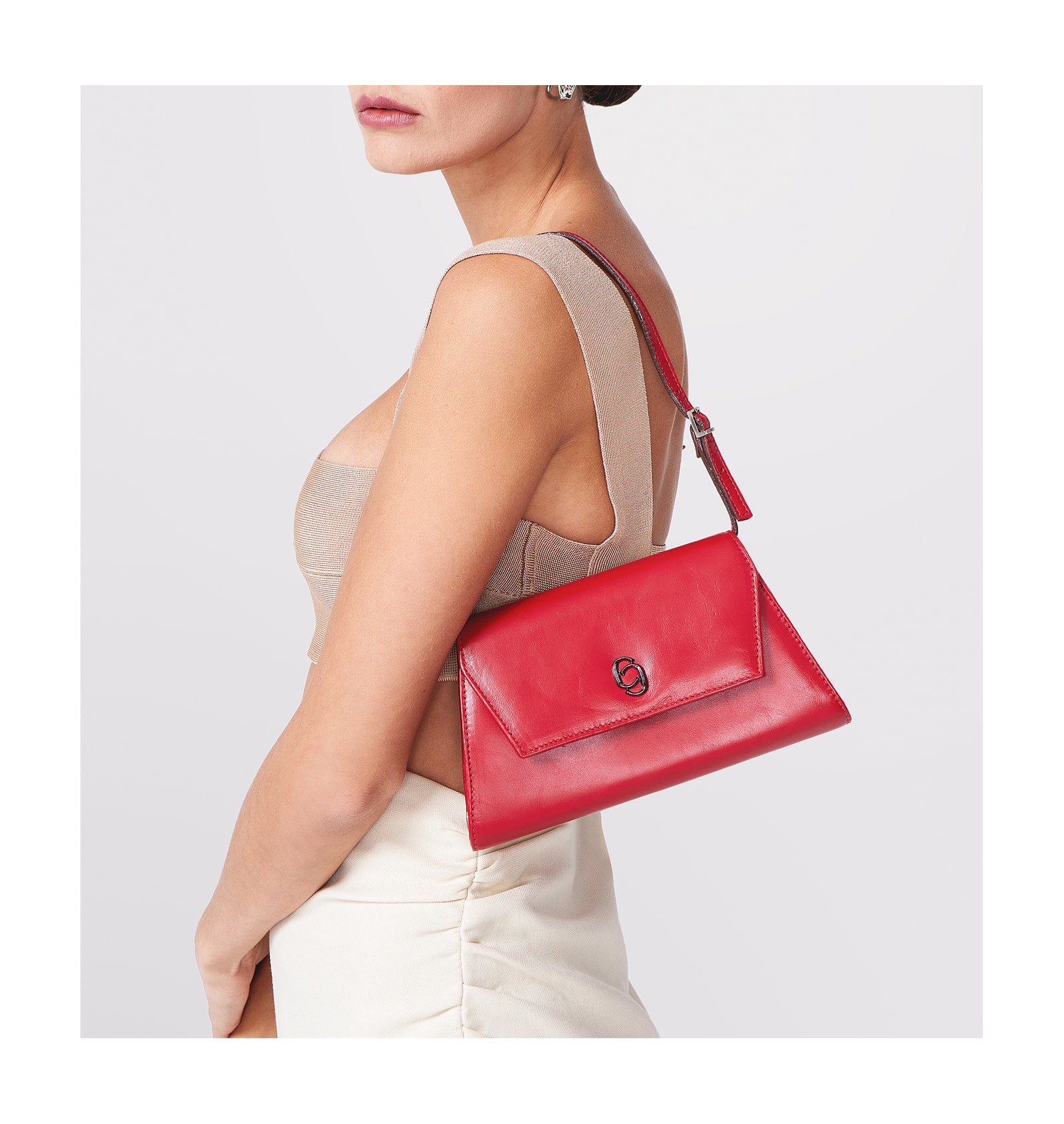 Bolsa De Ombro Couro Vermelho
